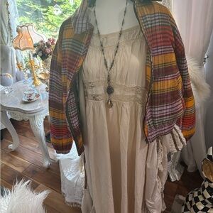 Free People Multicolor Plaid Jacket